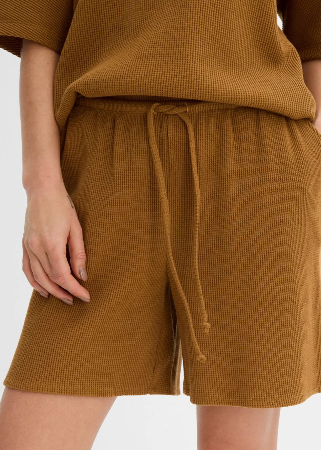 Pantalón corto de algodón puro con estructura