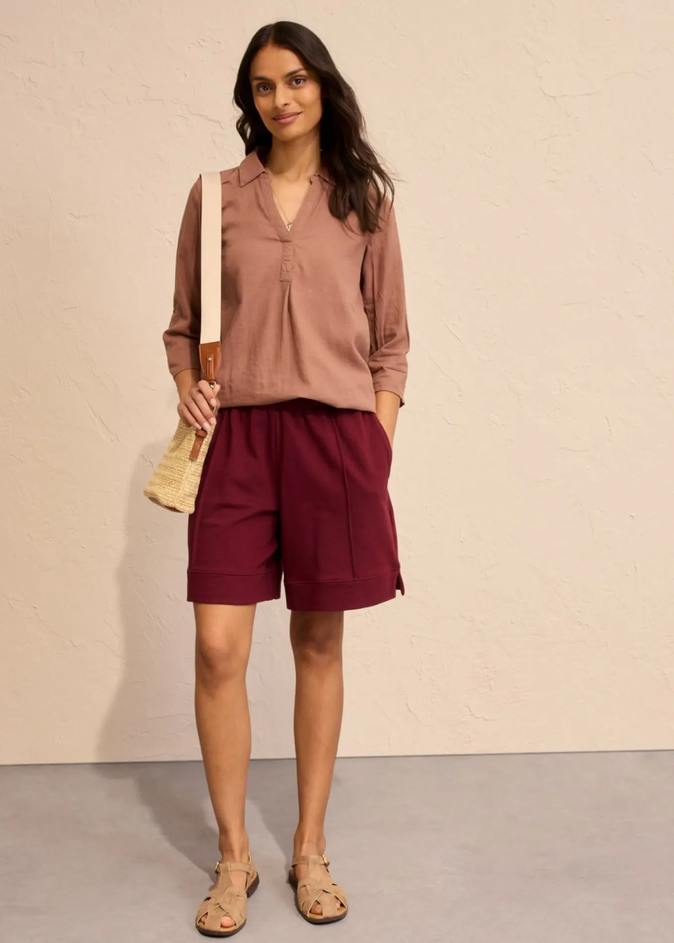 Pantalón corto de chándal de mezcla de algodón