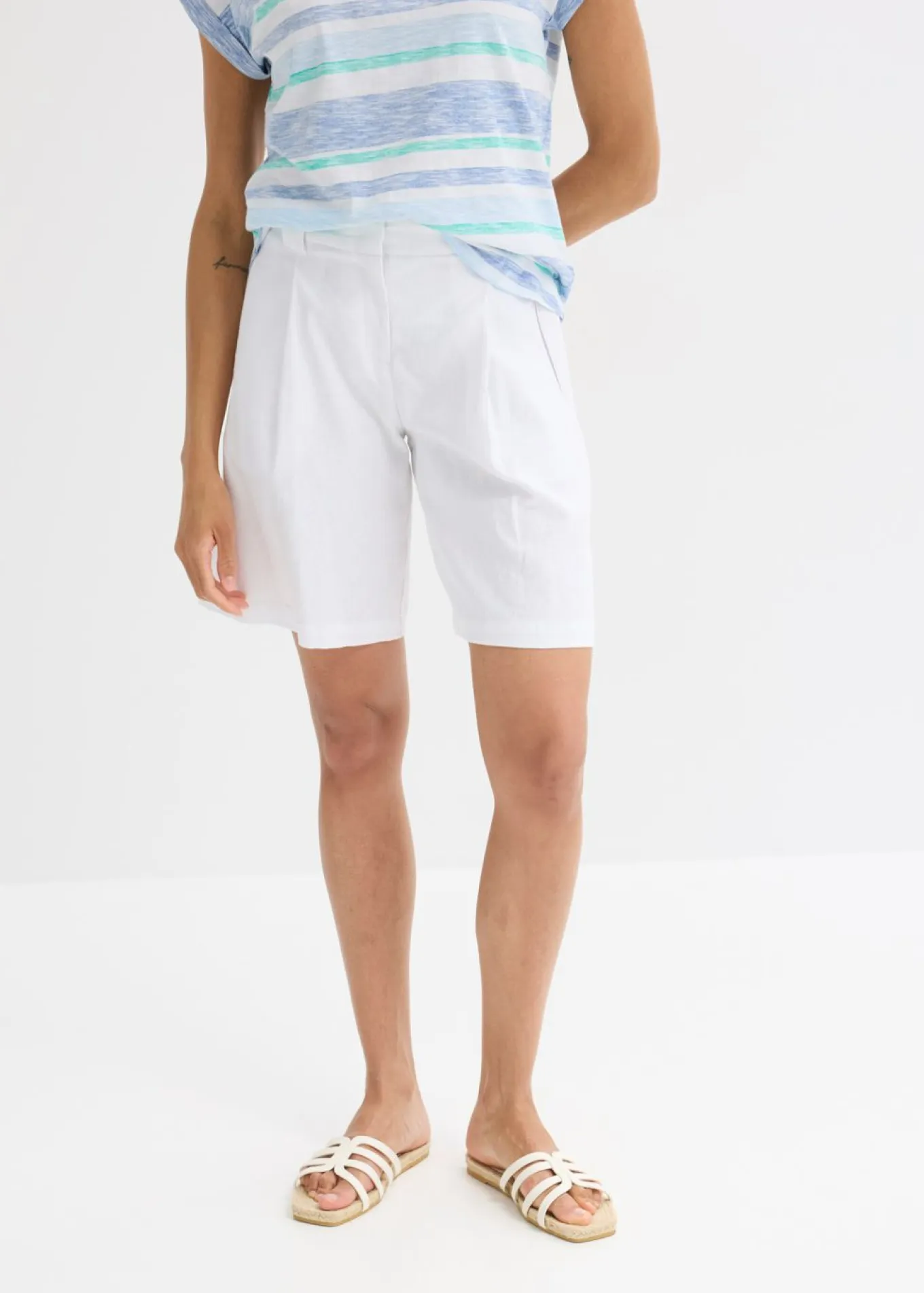 Pantalón corto de mezcla de lino ligero