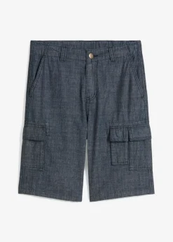 Pantalón corto tipo cargo de chambray con corte regular