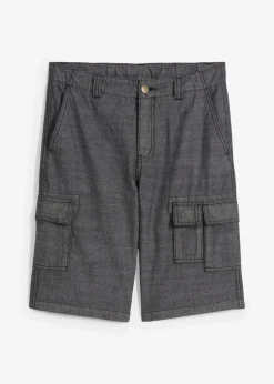 Pantalón corto tipo cargo de chambray con corte regular