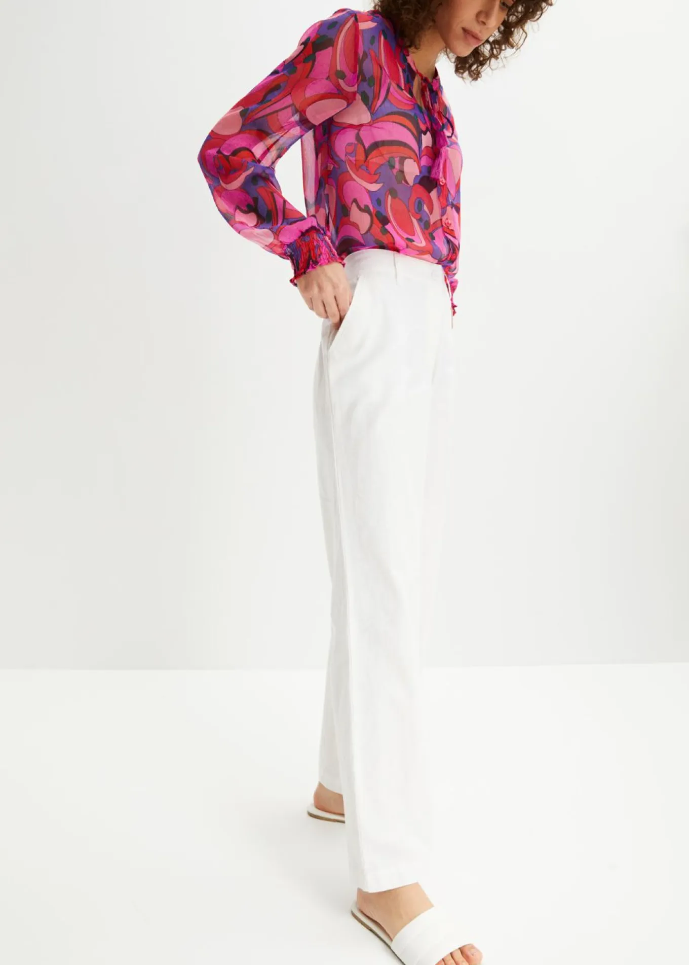 Pantalón de mezcla de lino y algodón