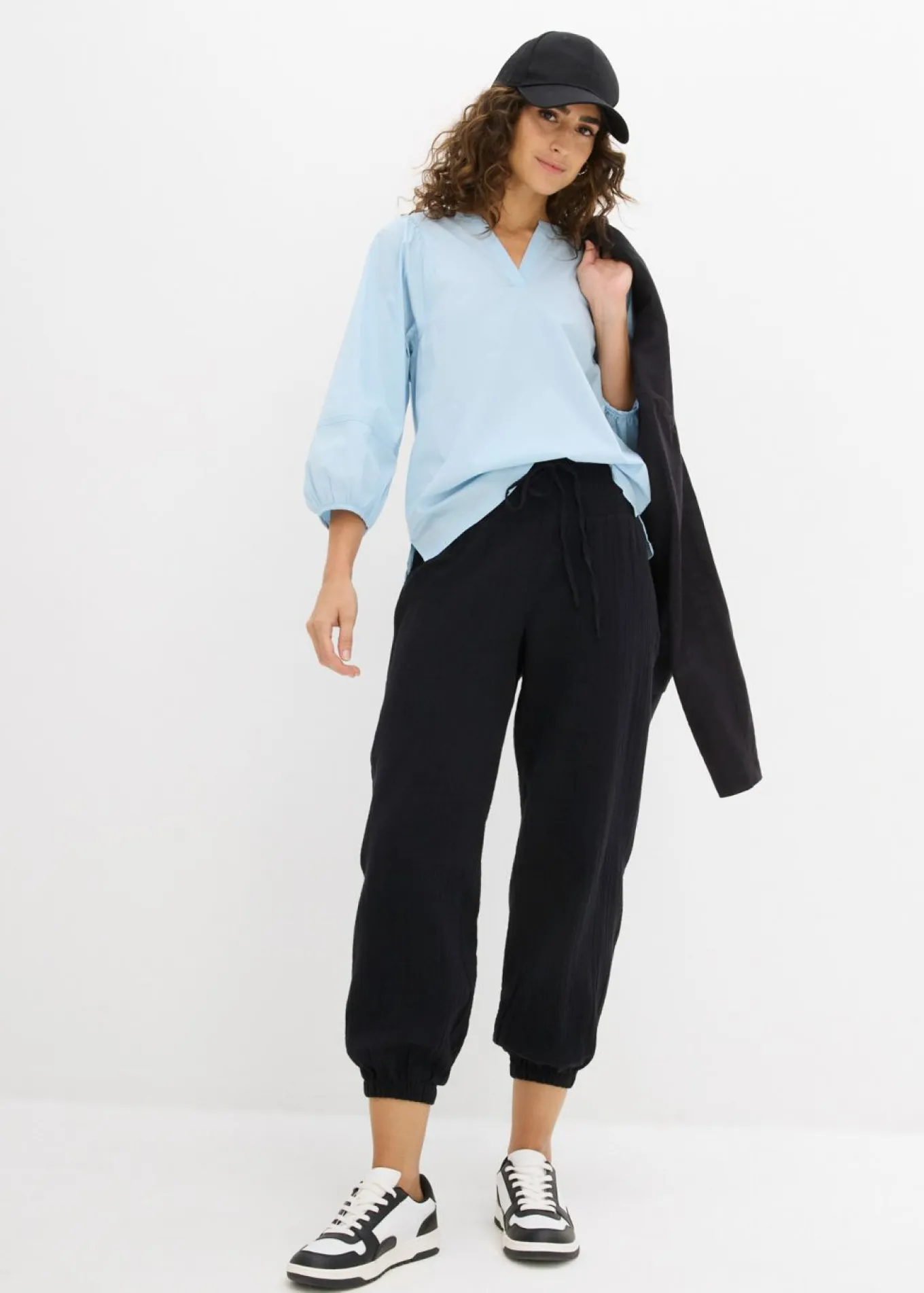 Pantalón de muselina con cintura de nido de abeja