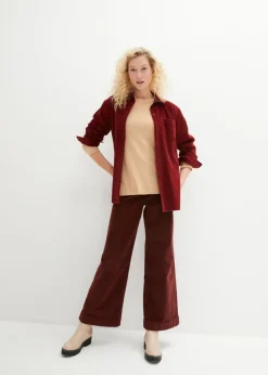 Pantalón de pana elástico y ancho, high waist