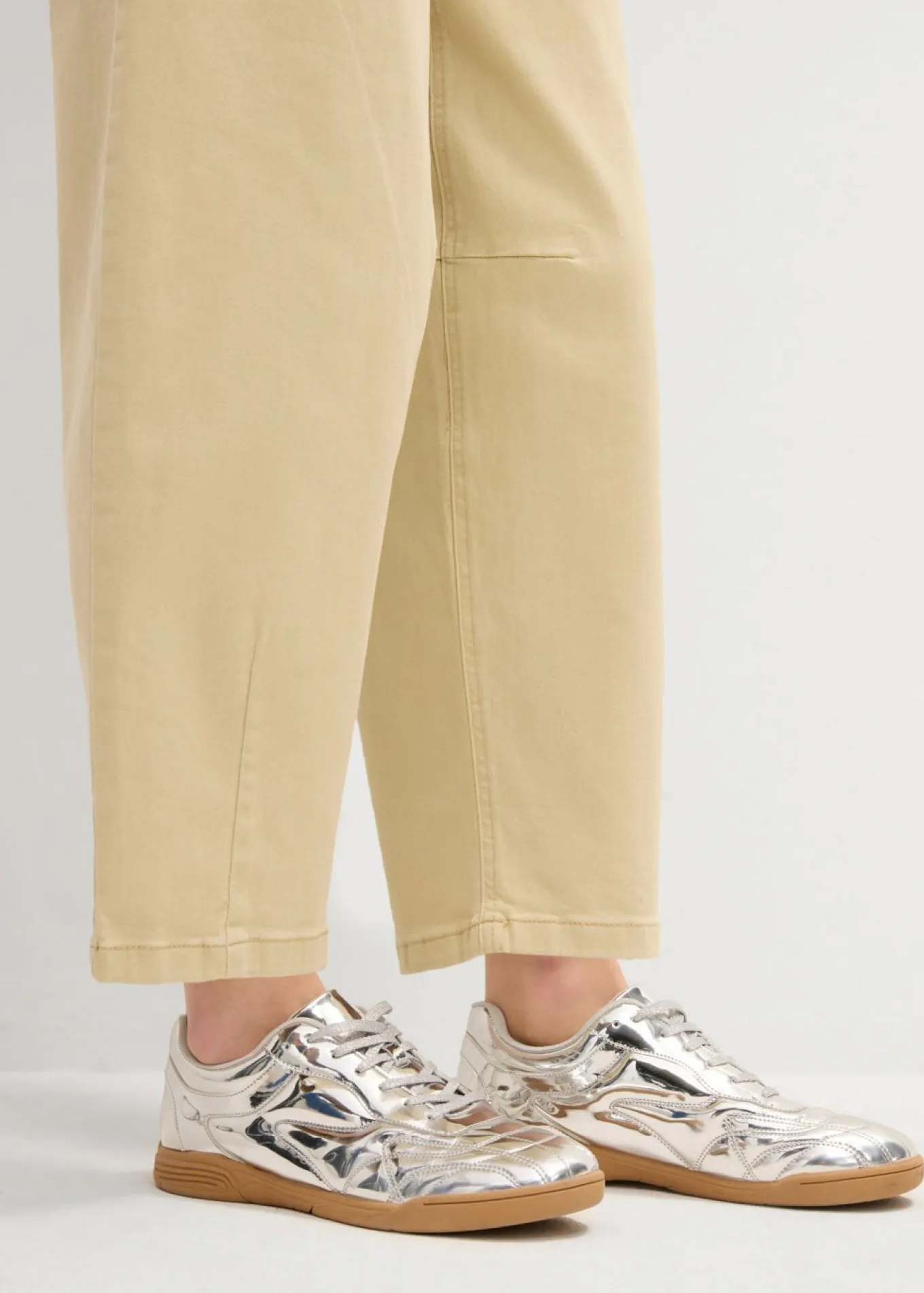 Pantalón de sarga en mezcla de algodón elástico