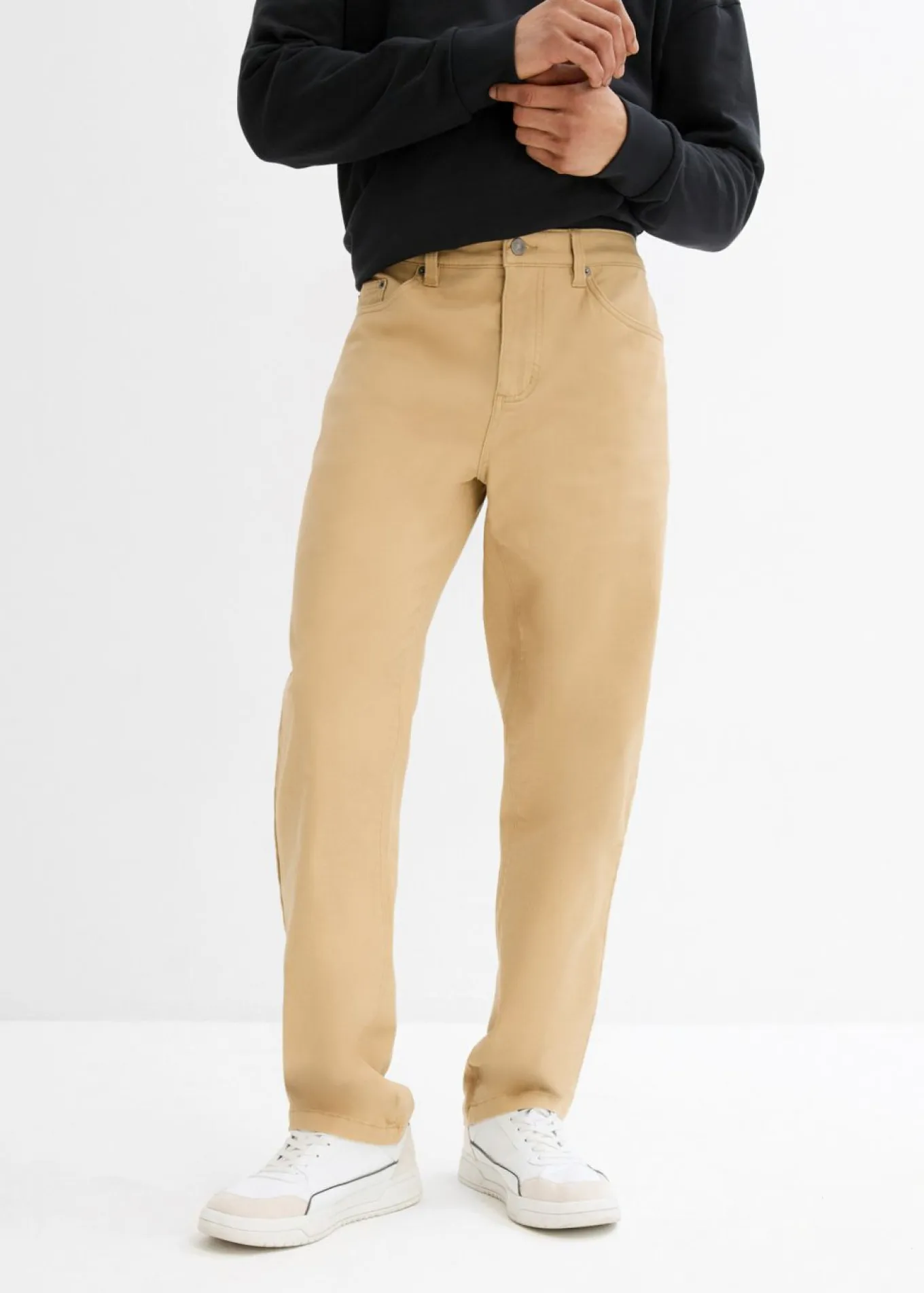 Pantalón elástico, classic fit, straight