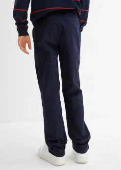 Pantalón elástico tipo chino con cintura ajustable y corte ajustado/recto