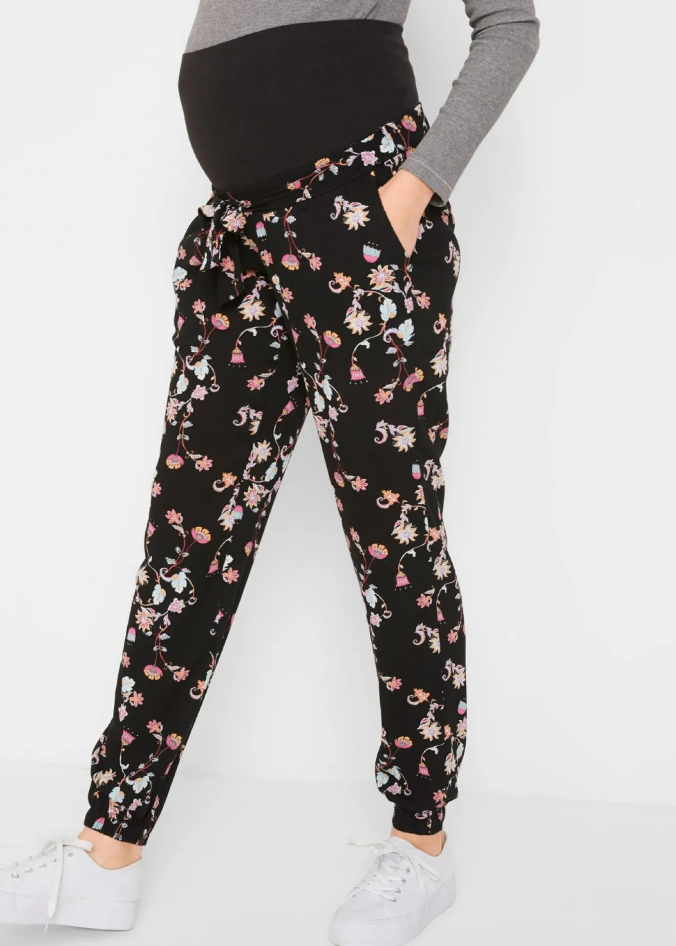 Pantalón ligero premamá de viscosa con corte holgado