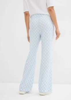 Pantalón Marlene de viscosa fluida con estampado de cuadros