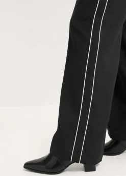 Pantalón palazzo con rayas decorativas