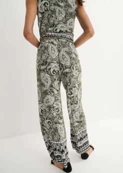 Pantalón palazzo de mezcla suave de viscosa