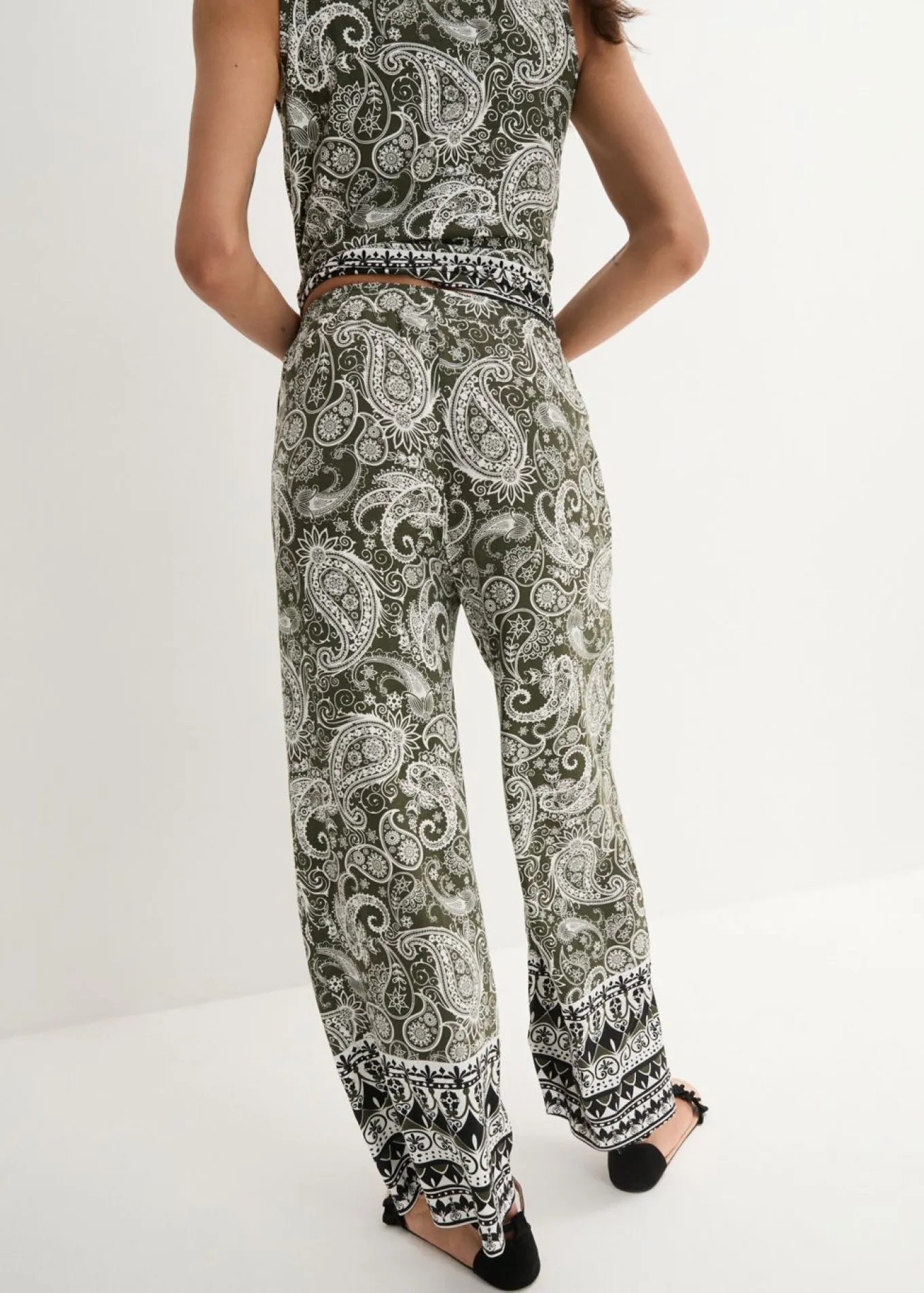 Pantalón palazzo de mezcla suave de viscosa