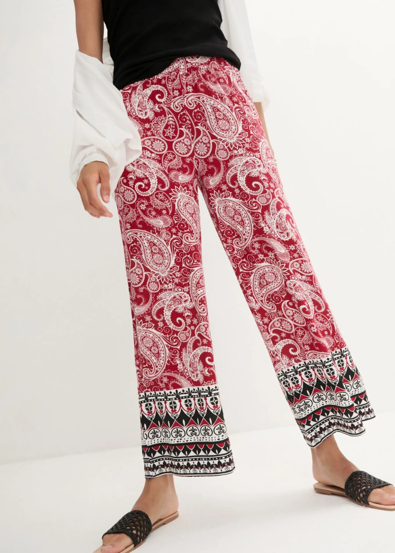 Pantalón palazzo de mezcla suave de viscosa