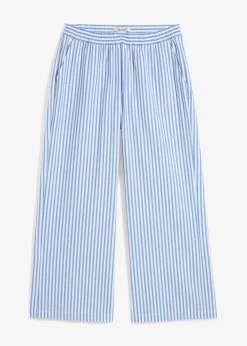 Pantalón palazzo estilo milrayas, largo 7/8