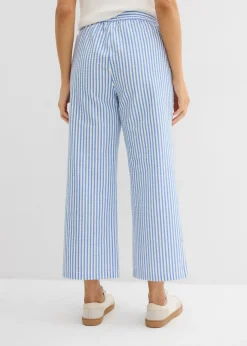 Pantalón palazzo estilo milrayas, largo 7/8