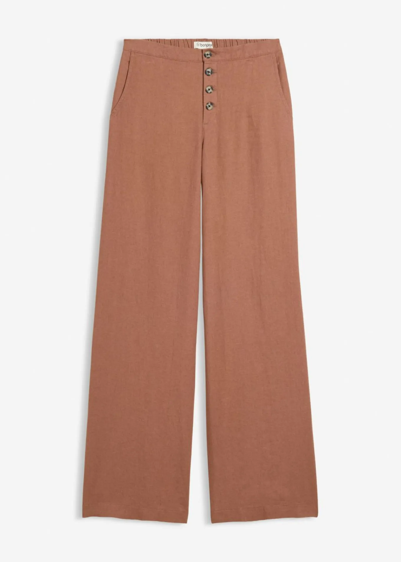 Pantalón palazzo largo con lino