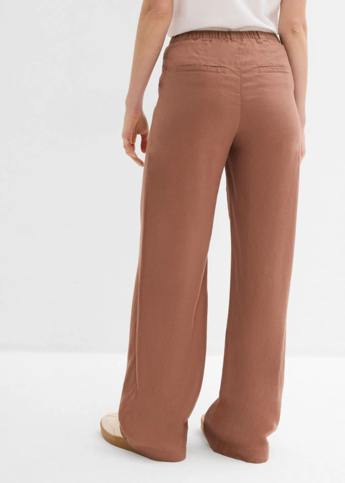 Pantalón palazzo largo con lino