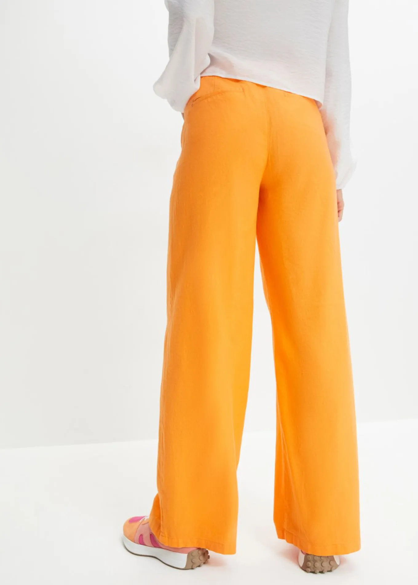 Pantalón palazzo largo con lino