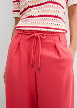 Pantalón paperbag de ligera mezcla de lino