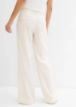 Pantalón paperbag de ligera mezcla de lino