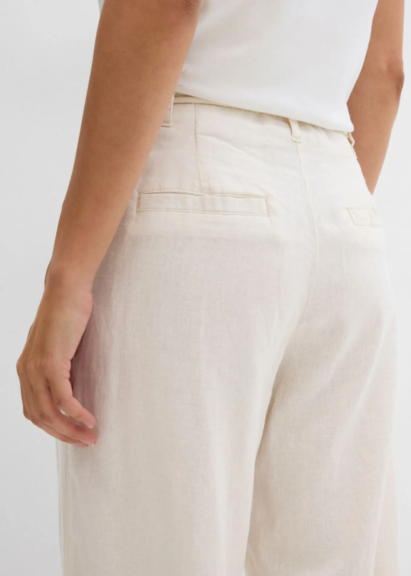 Pantalón paperbag de ligera mezcla de lino