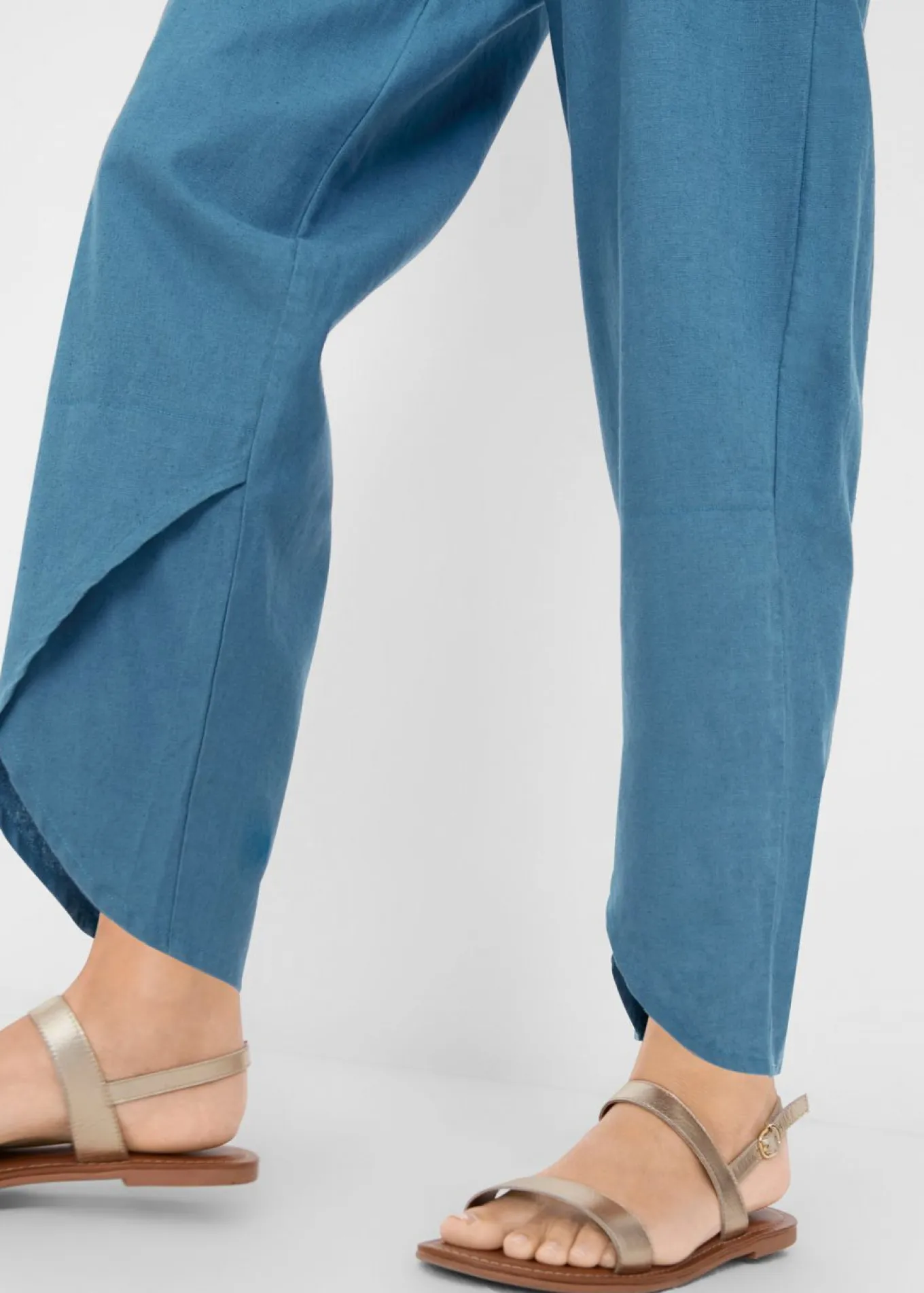 Pantalón pirata de mezcla de lino ligero