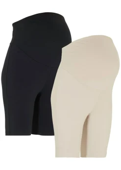 Pantalón premamá estilo ciclista de algodón orgánico (2 unidades)