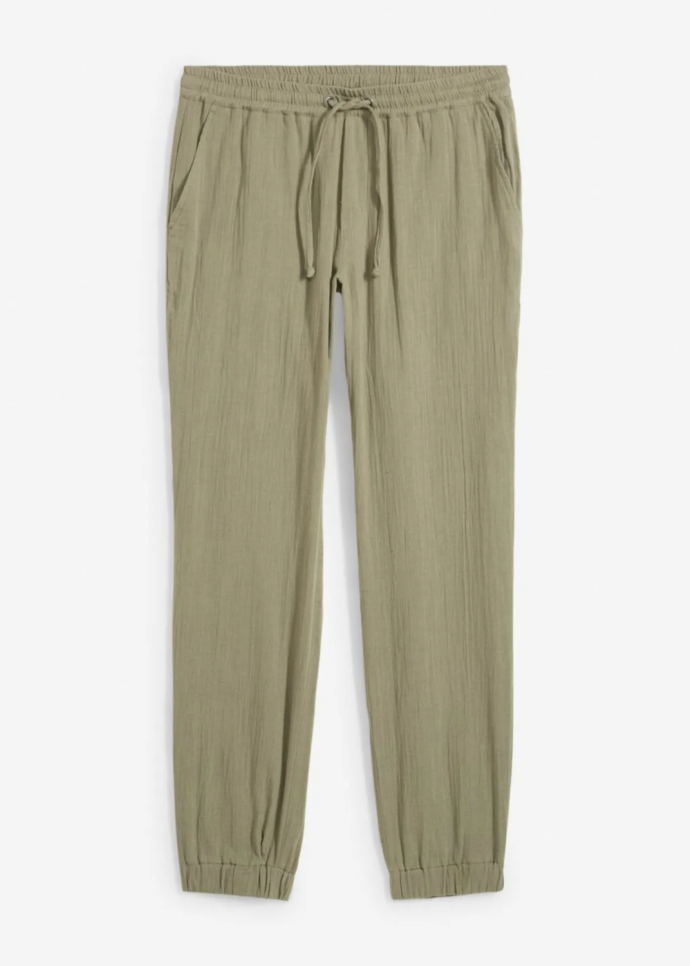 Pantalón sin cierre de muselina con corte regular y tapered