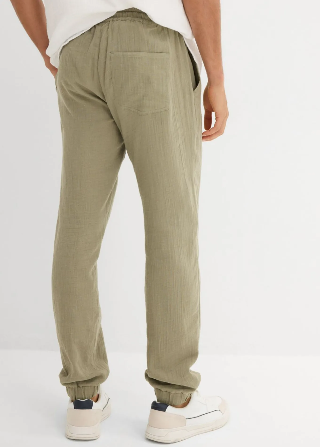 Pantalón sin cierre de muselina con corte regular y tapered