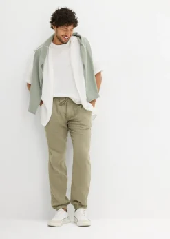 Pantalón sin cierre de muselina con corte regular y tapered