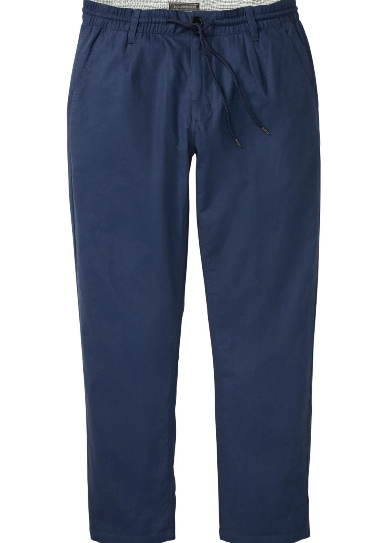 Pantalón sin cierre straight, relaxed fit, de mezcla de lino ligera