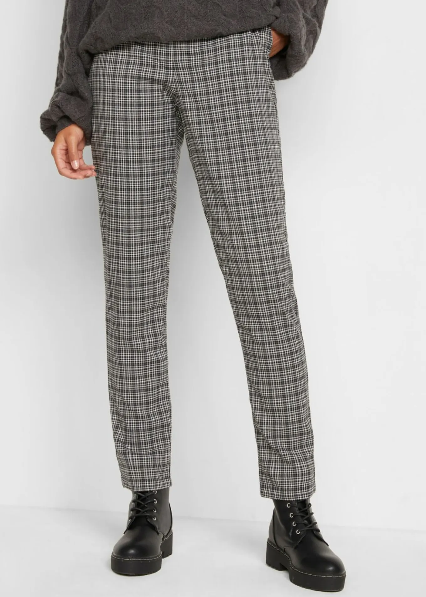 Pantalón sin cordones con estampado de cuadros