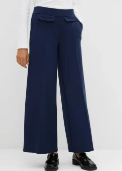 Pantalón tipo bootcut de mezcla de viscosa ligeramente brillante