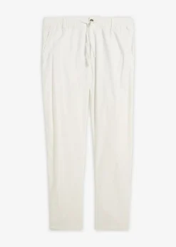 Pantalón tipo chino de mezcla de lino ligero con corte regular y forma recta