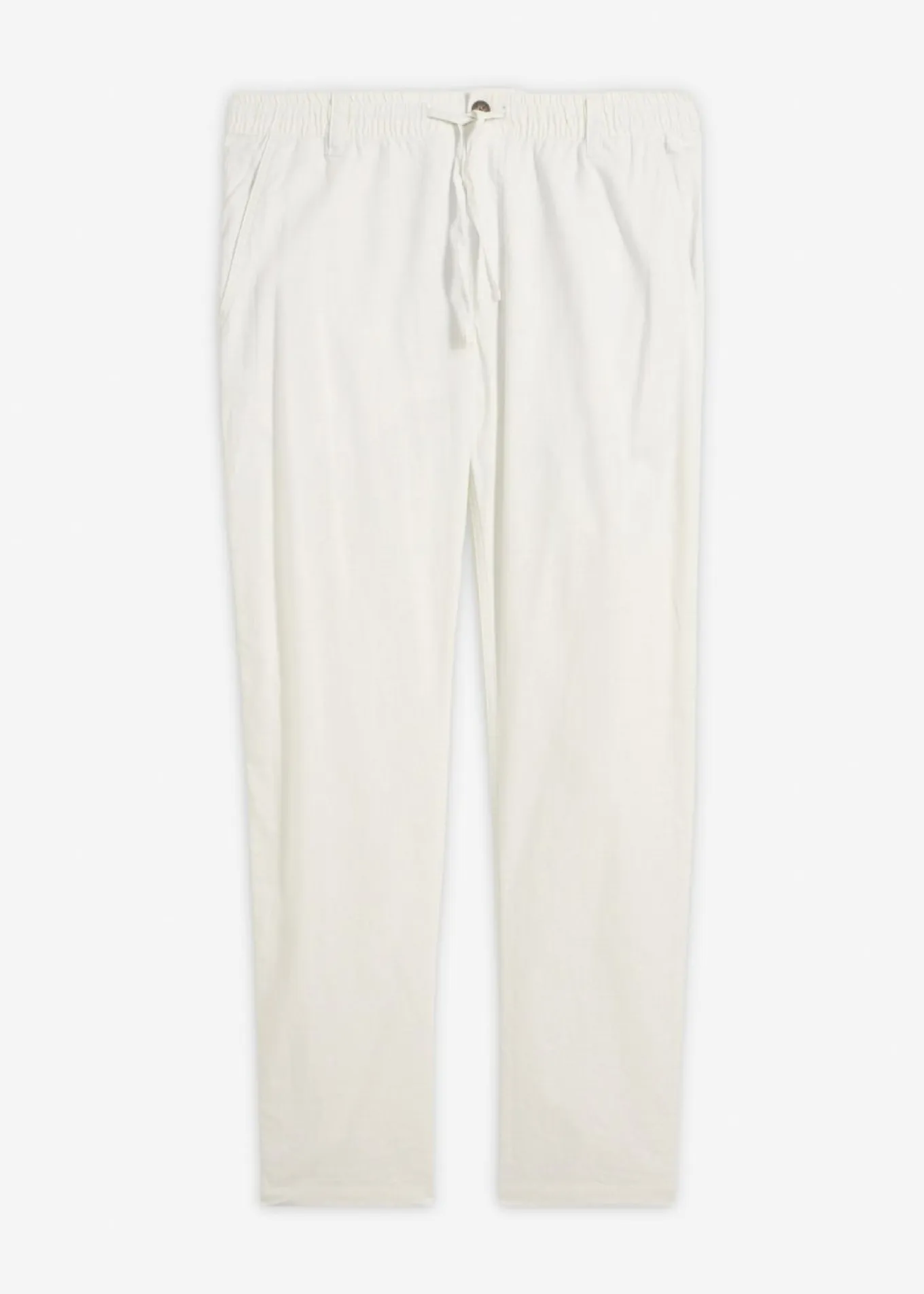 Pantalón tipo chino de mezcla de lino ligero con corte regular y forma recta