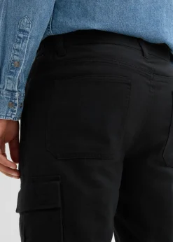 Pantalón térmico tipo cargo, relaxed fit, con forro de franela y cintura cómoda, straight
