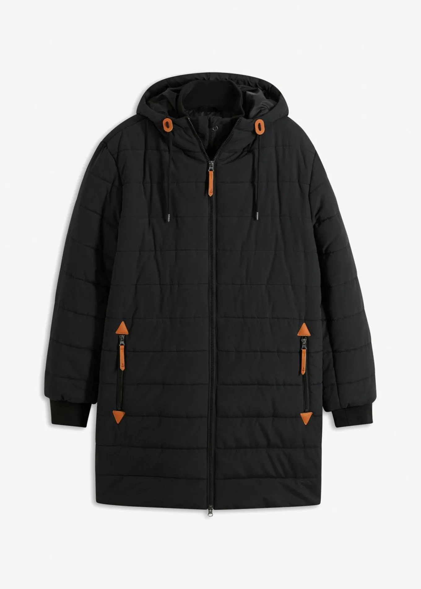 Parka acolchada con capucha y detalles de piel sintética