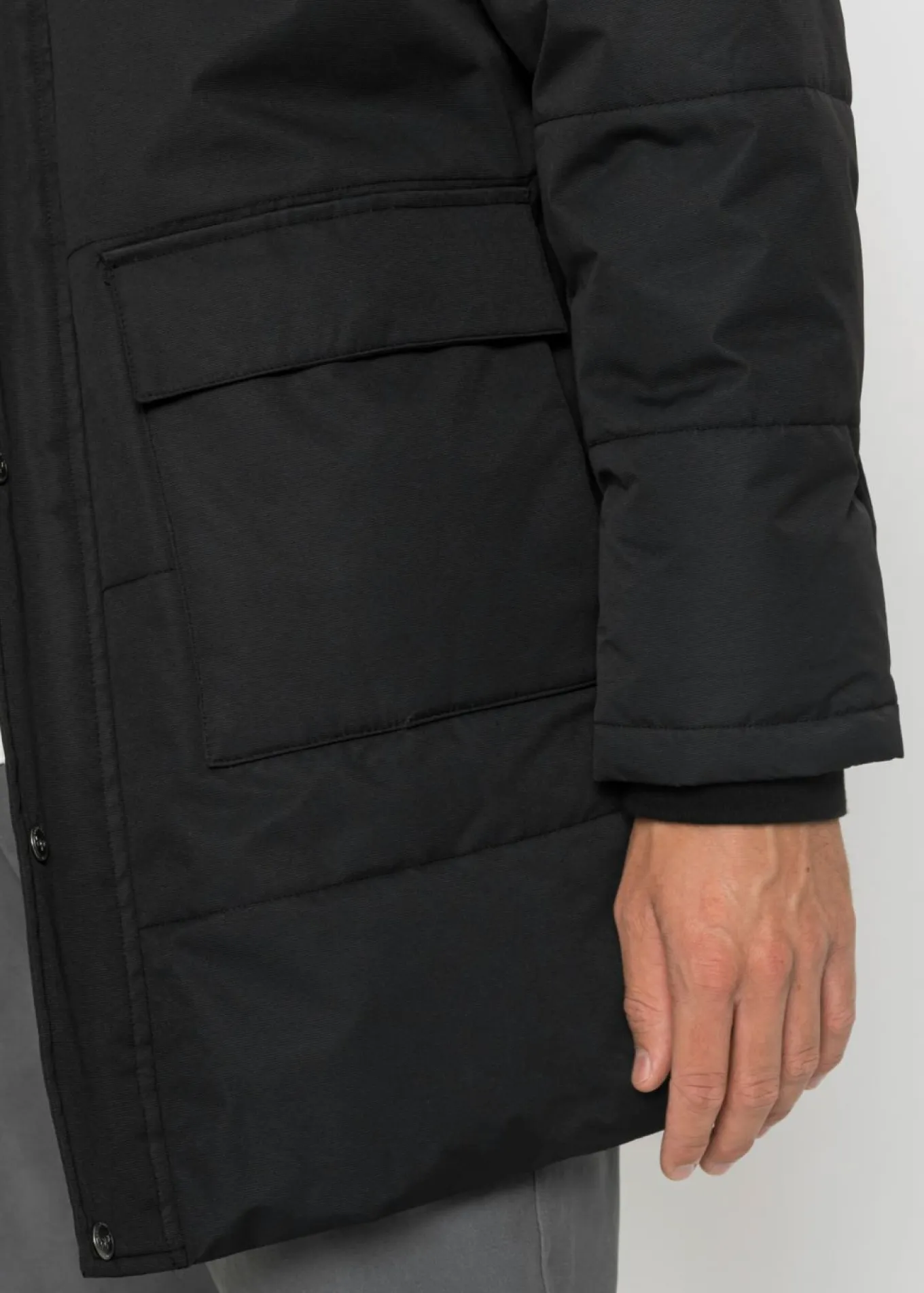 Parka de invierno con forro de peluche y capucha desmontable