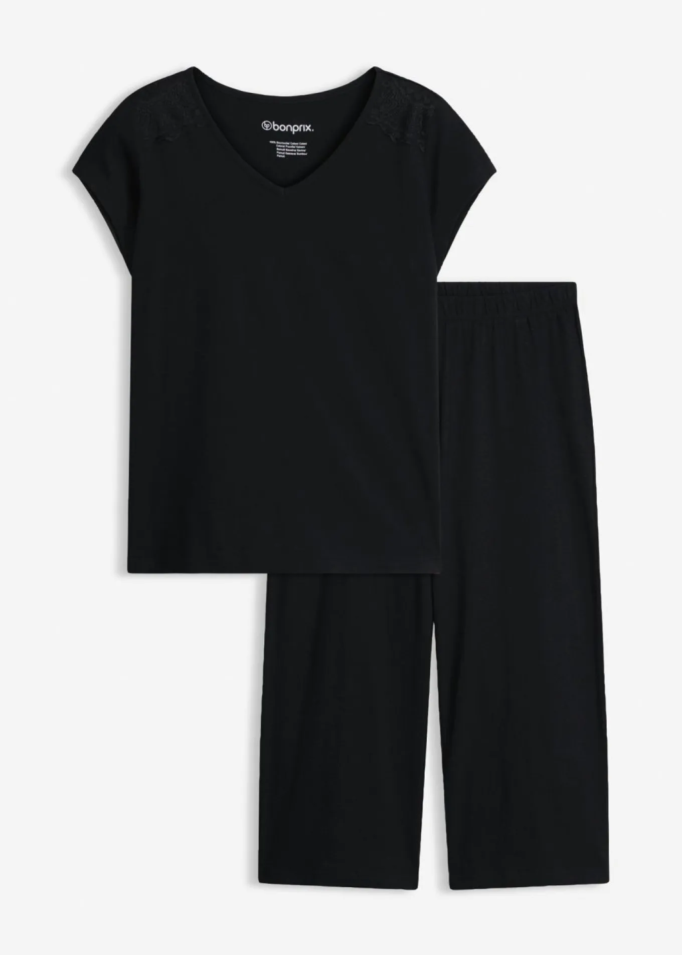 Pijama capri con culotte ancho