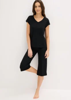 Pijama capri con culotte ancho