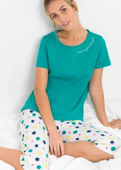 Pijama capri de algodón puro