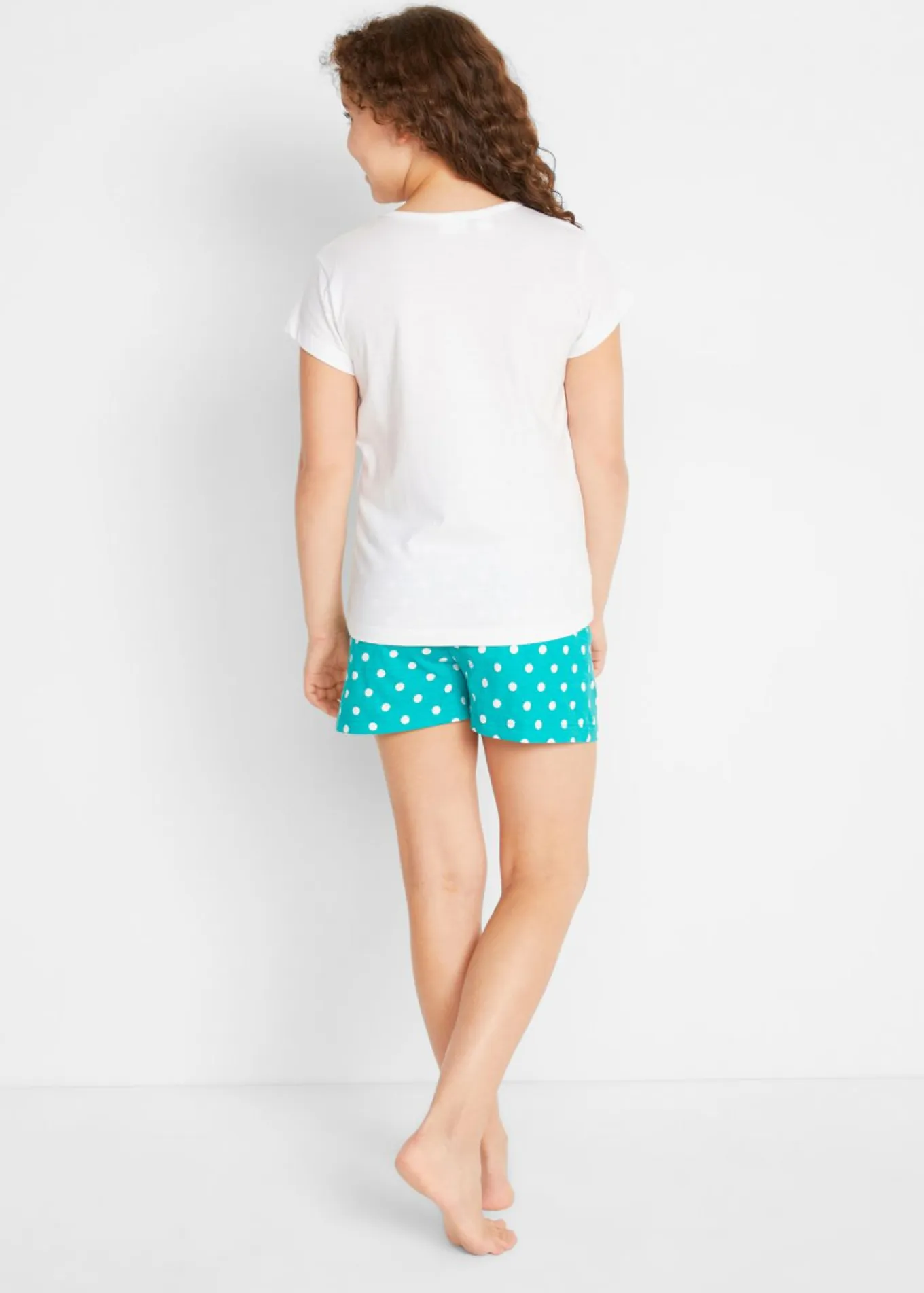 Pijama corto de algodón puro con mangas cortas (4 piezas)