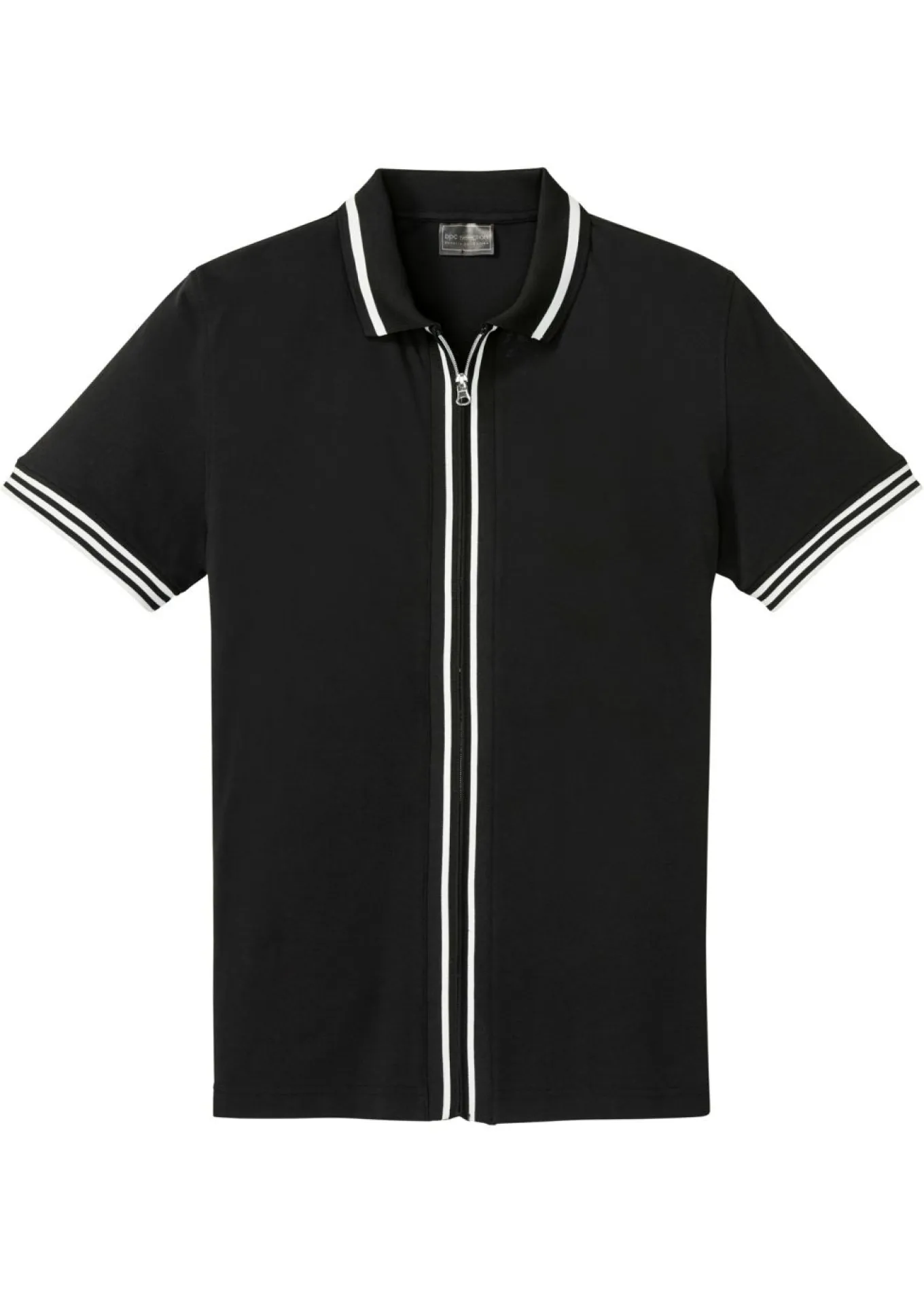 Polo de piqué con cremallera, de algodón puro