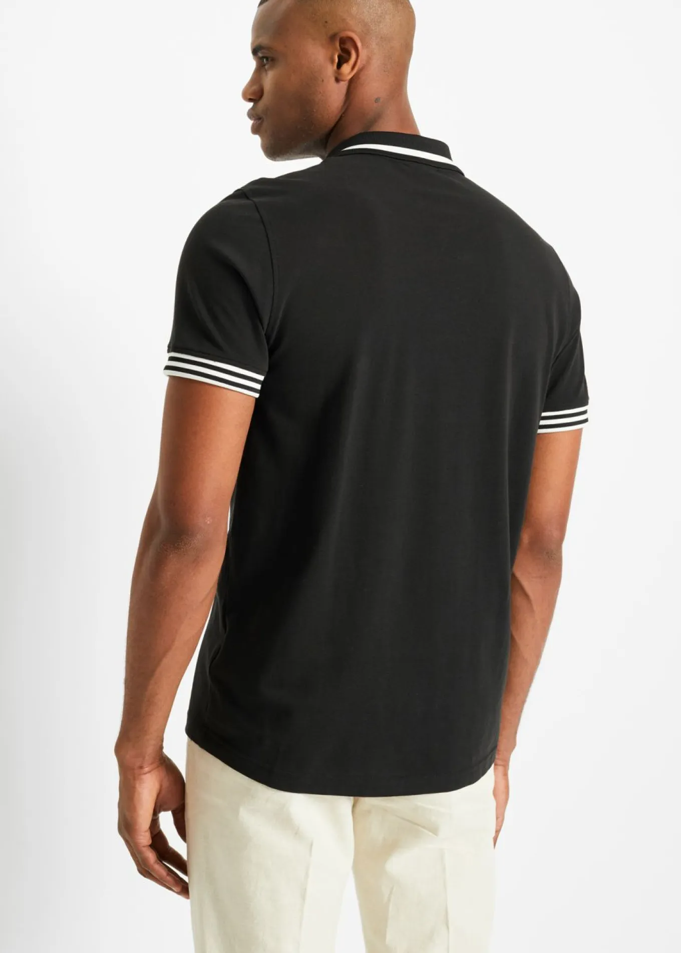 Polo de piqué con cremallera, de algodón puro