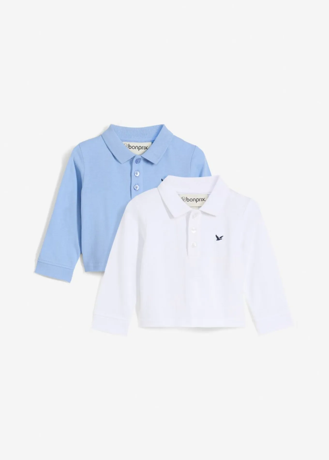 Polo de piqué con manga larga para bebés (2 unidades)