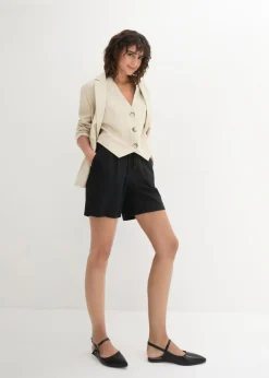 Shorts paperbag con lino