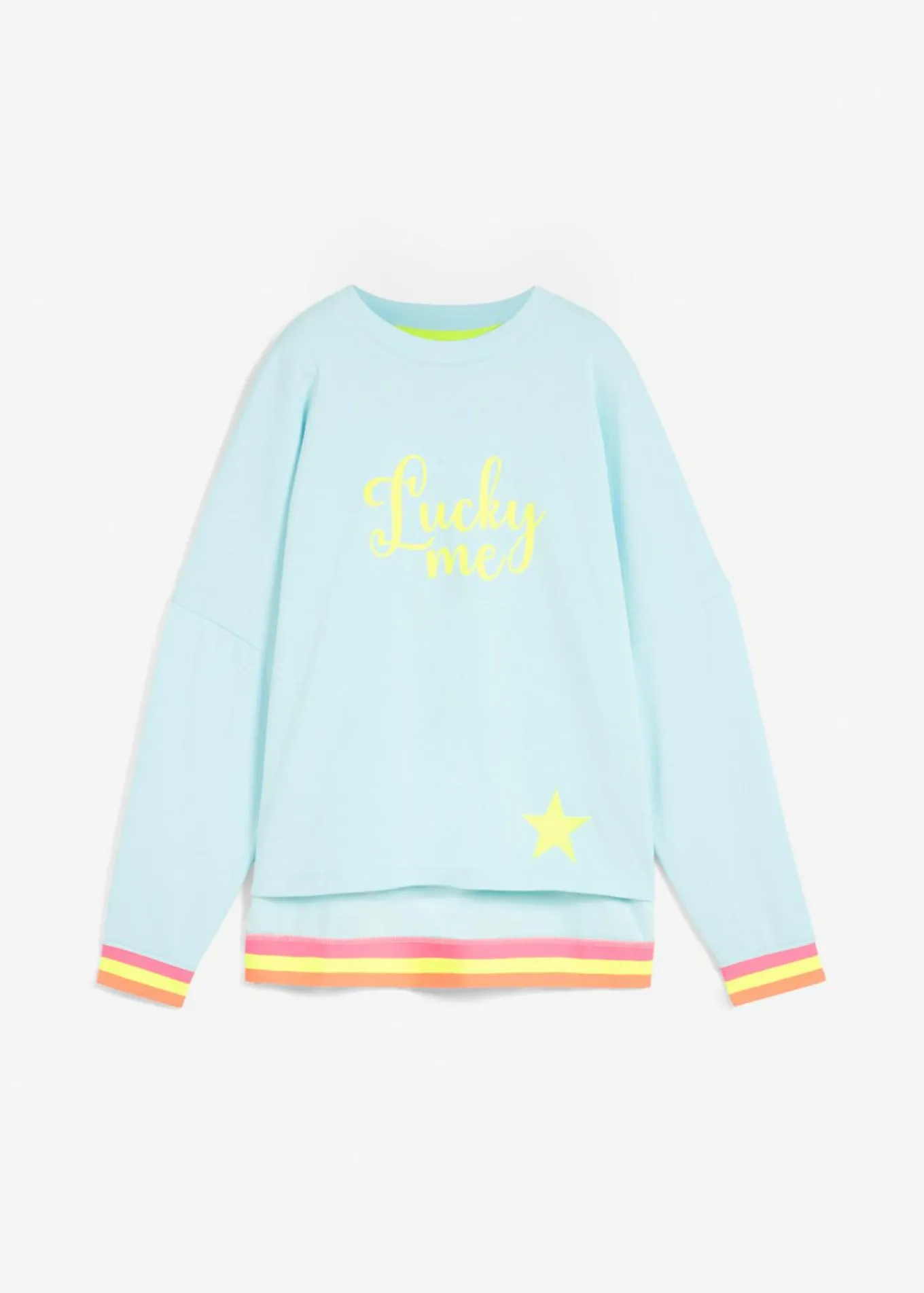 Sudadera oversize con puños multicolores de algodón puro