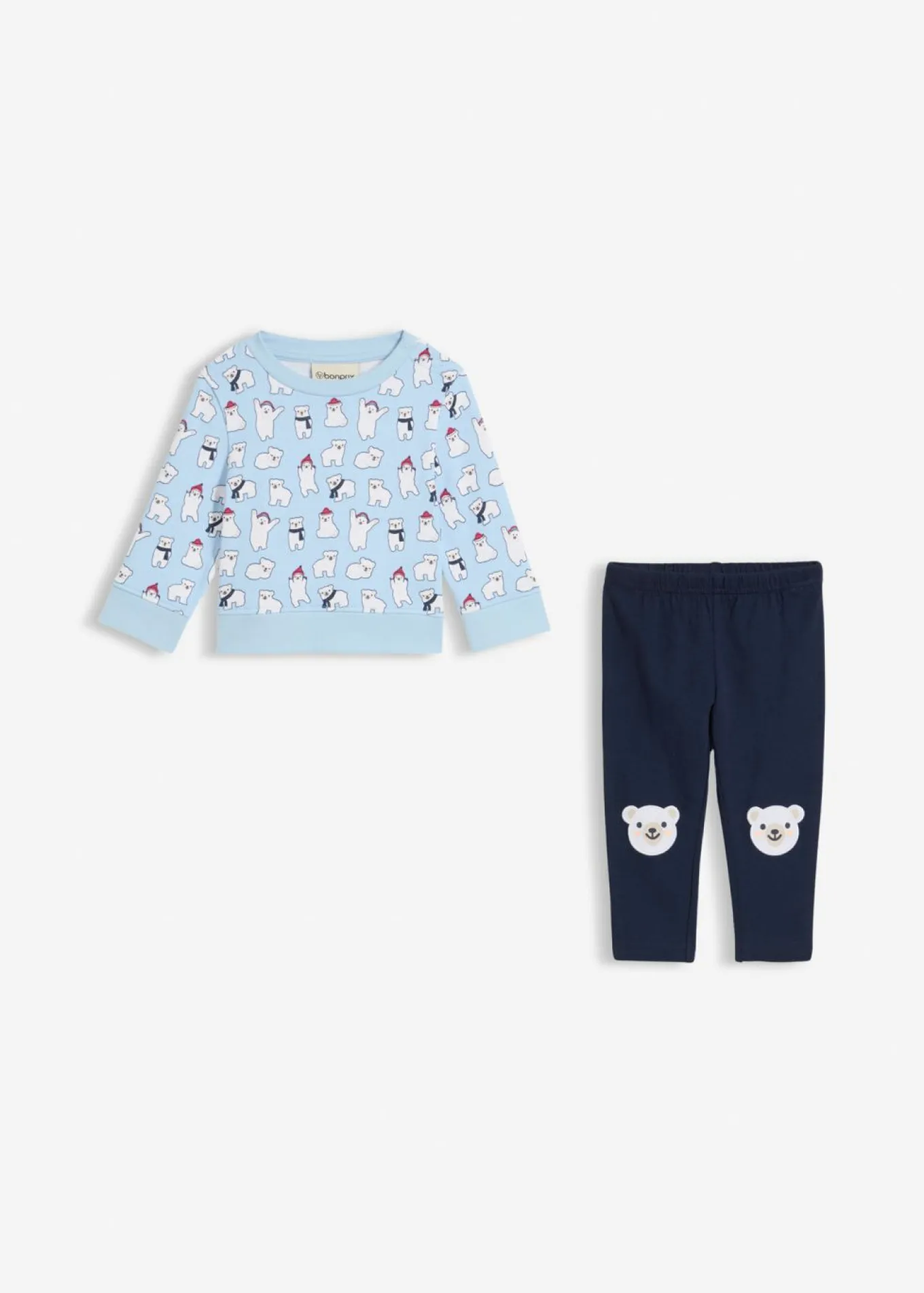 Sudadera y leggings para gateo de algodón orgánico puro (2 piezas)