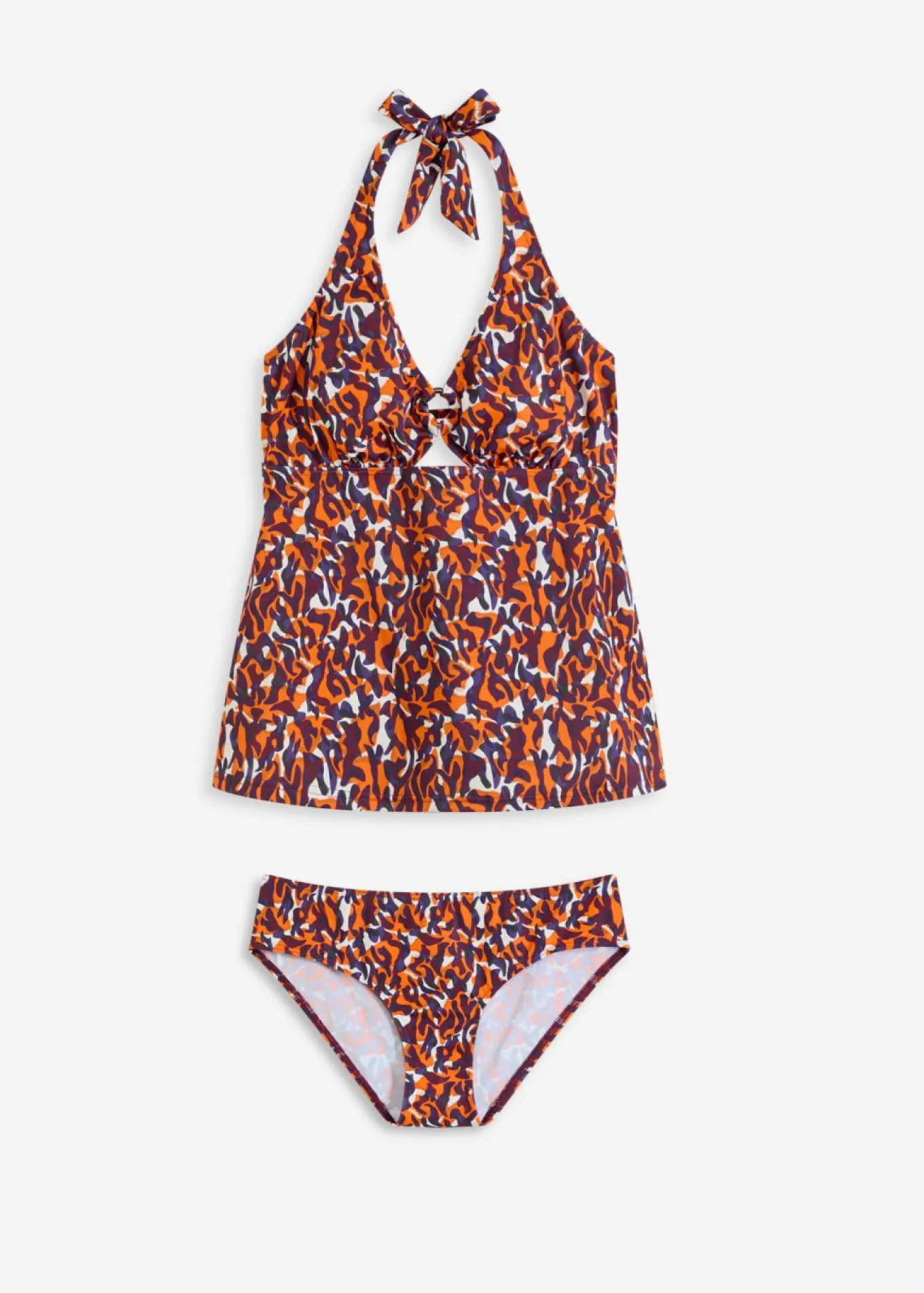 Tankini con cuello halter (2 piezas) con detalle de anilla