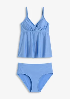 Tankini (2 piezas) de material brillante